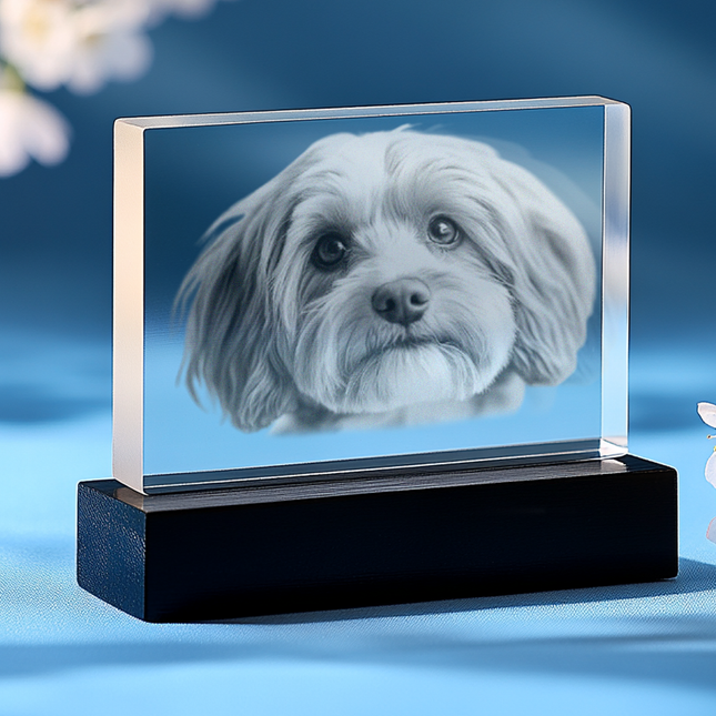 Birthday Personalized Gift - Crystal 3D Photo Rectangle