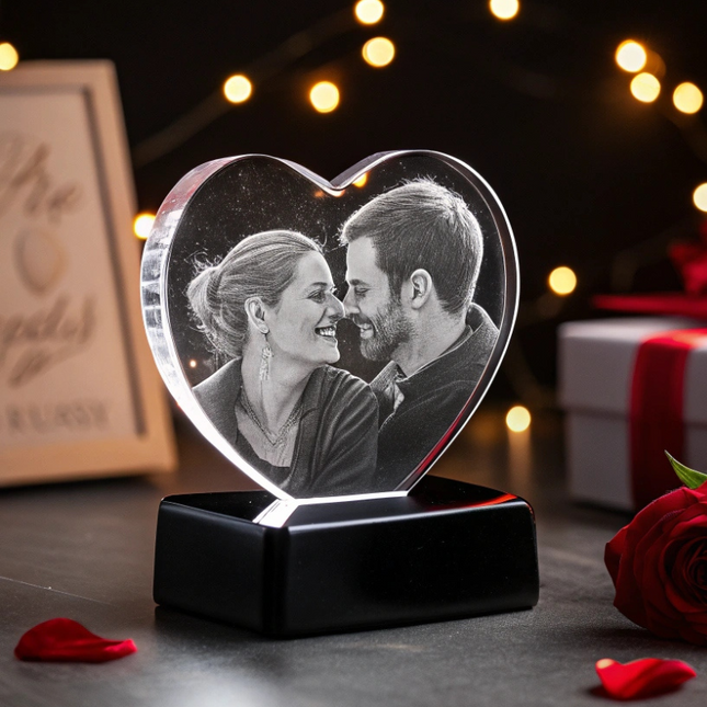 Valentine's Day Gift - Crystal 3D Photo Heart