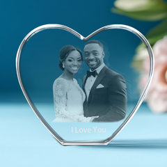 Anniversary Personalized Gift - Crystal 3D Photo Heart