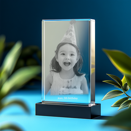 Birthday Personalized Gift - Crystal 3D Photo Tower