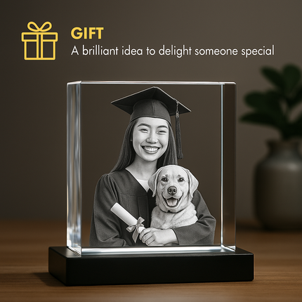 Wedding Personalized Gift - Crystal 3D Photo Rectangle