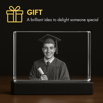 Personalized Crystal 3D Photo Rectangle for Mom