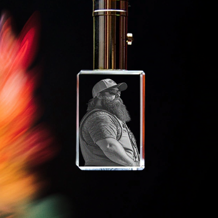 Personalized Crystal 2D Photo Rectangle Keychain