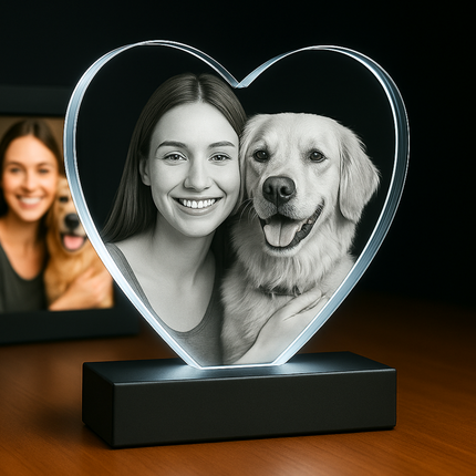 Personalized Crystal 3D Photo Heart