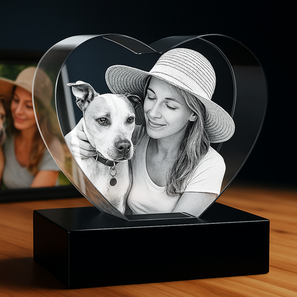 Personalized Crystal 3D Photo Heart
