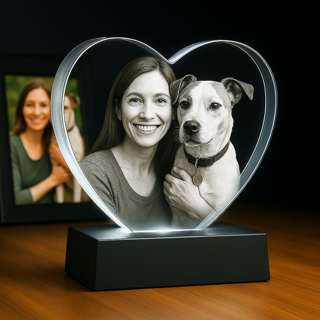 Personalized Crystal 3D Photo Heart