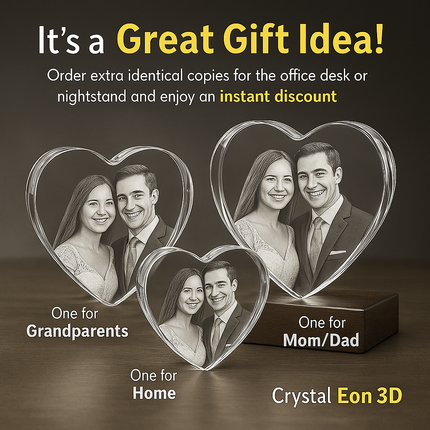 Personalized Crystal 3D Photo Heart