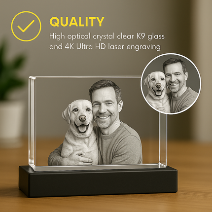 Personalized Crystal 3D Photo Rectangle for Mom