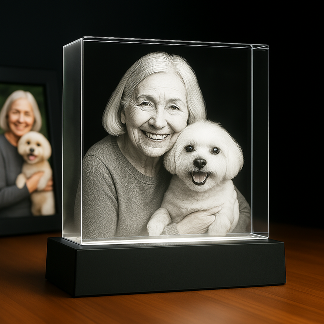 Personalized Crystal 3D Photo Square
