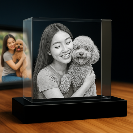 Personalized Crystal 3D Photo Square