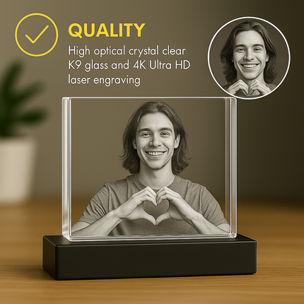 Wedding Personalized Gift - Crystal 3D Photo Rectangle