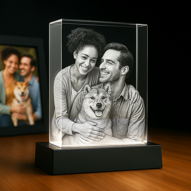 Personalized Crystal 3D Photo Tower