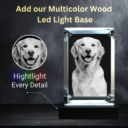 50th Anniversary Gifts - Personalized Crystal 3D Photo Portrait