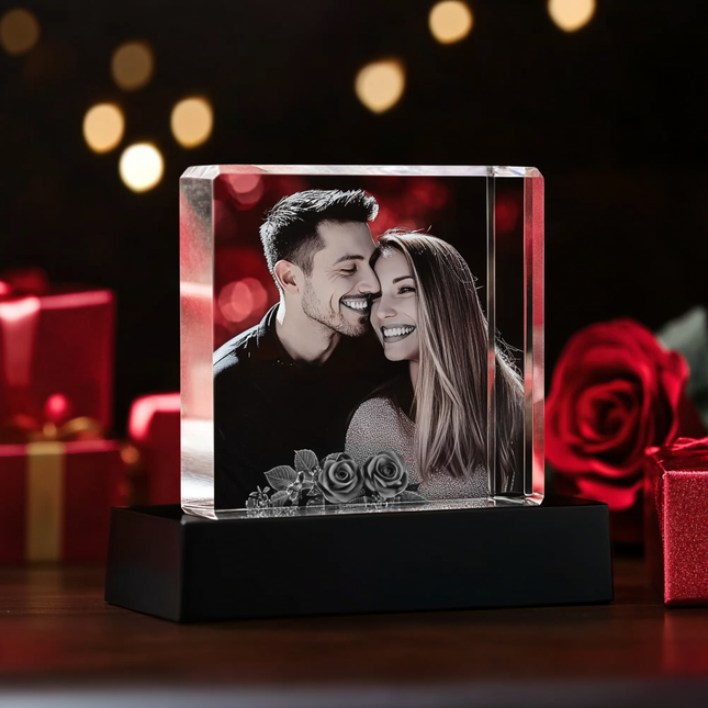Valentine's Day Gift - Crystal 3D Photo Cube