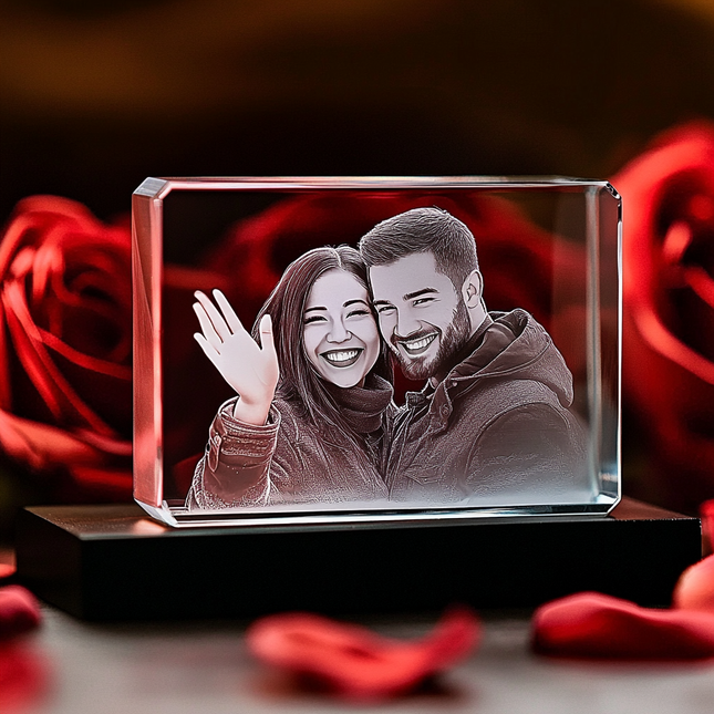 Valentine's Gift - Crystal 3D Photo Rectangle