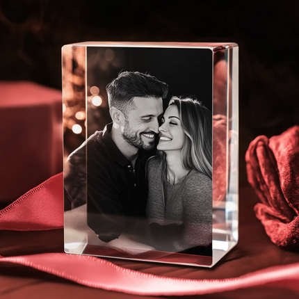 Valentine's Personalized Gift - Crystal 3D Photo Tower