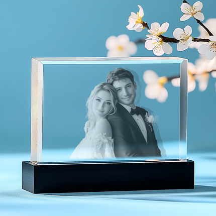 Wedding Personalized Gift - Crystal 3D Photo Rectangle
