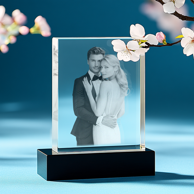 Wedding Personalized Gift - Crystal 3D Photo Tower