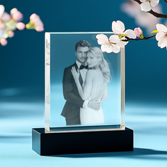 Wedding Personalized Gift - Crystal 3D Photo Tower